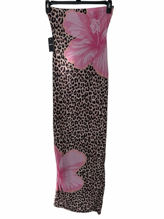 Forever 21 Other - Forever 21 Pink Floral over Leopard Print Maxi Skirt